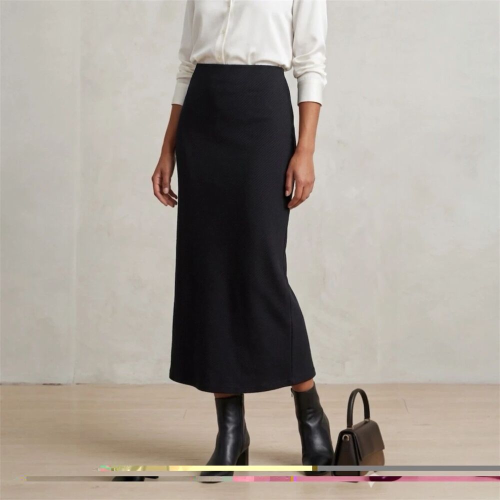Express Skirt Womens Small Maxi Black Textured Stretch Modest Y2K Boho Festival